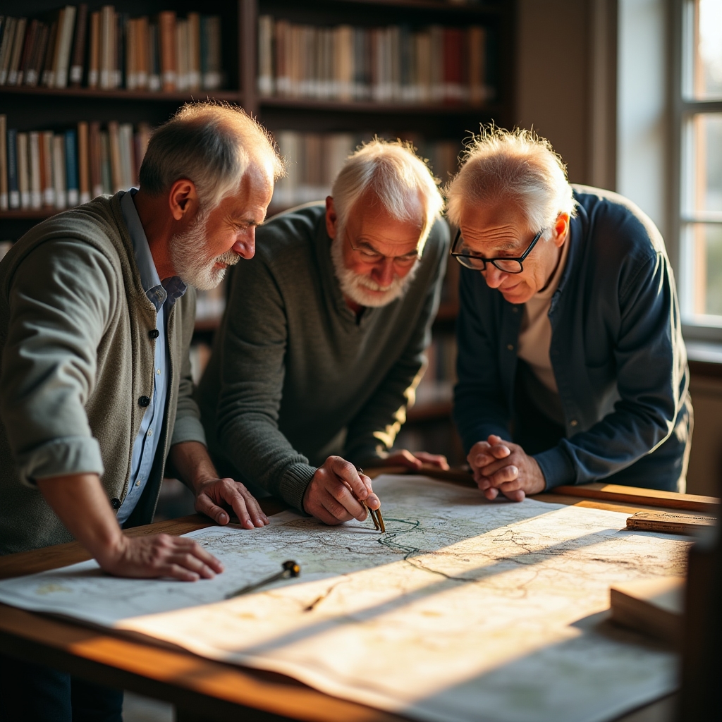 Partecipanti al corso durante un'esercitazione di lettura di mappe e cartografia del territorio